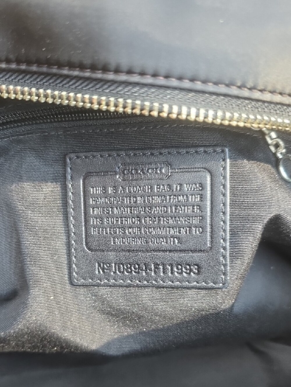 Coach Hamptons Nylon Sateen Weekend Tote Black Tan Blue F11993 - Picture 4 of 7